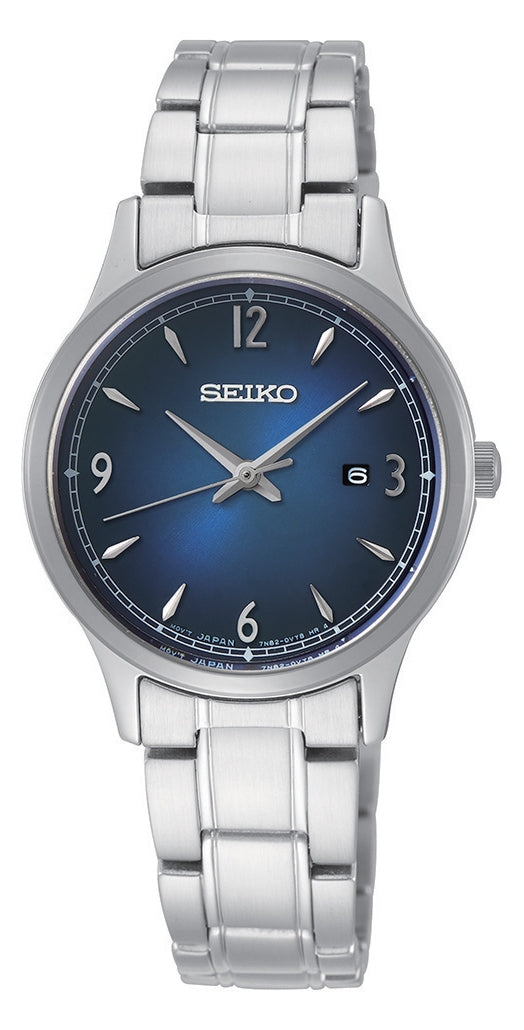 Seiko Ladies Watch with Blue Dial and Silver Strap SXDG99P1