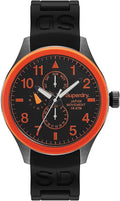 Superdry Mens Watch With Black Silicone Strap and Black Dial SYG110OA