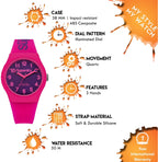 Superdry Ladies Watch with Purple Dial Pink Silicone Strap SYG164PV