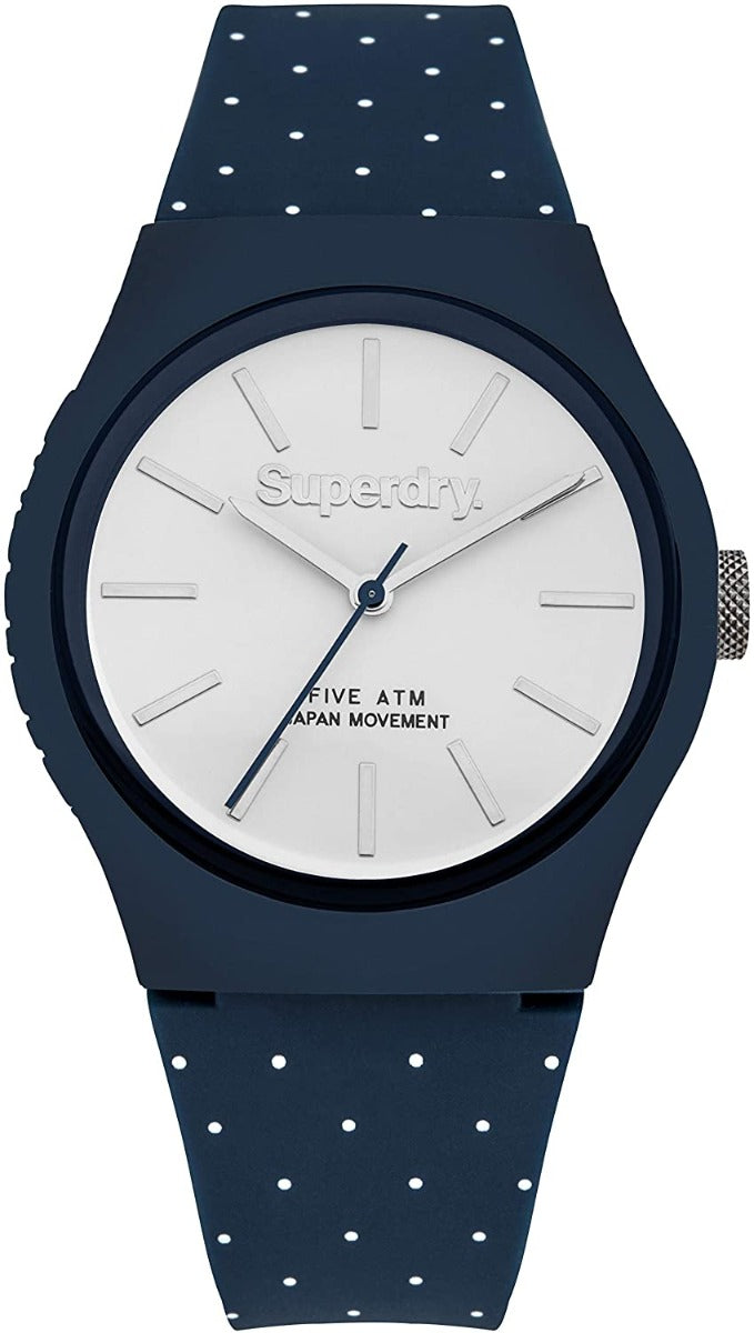 Gwylio Superdry i Ddynion gyda Strap Silicon Glas SYG166UW