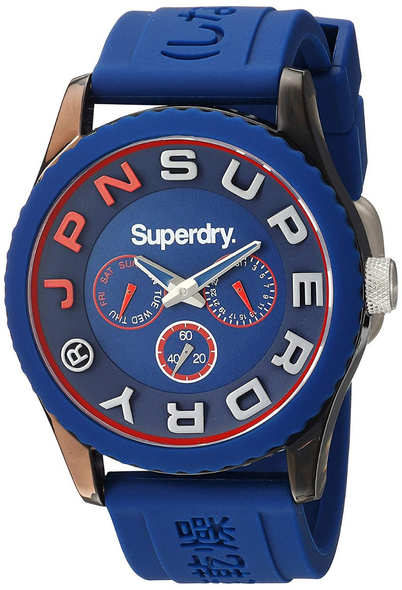 Superdry Men's Analogue Quartz Watch with Blue Silicone Strap SYG170U