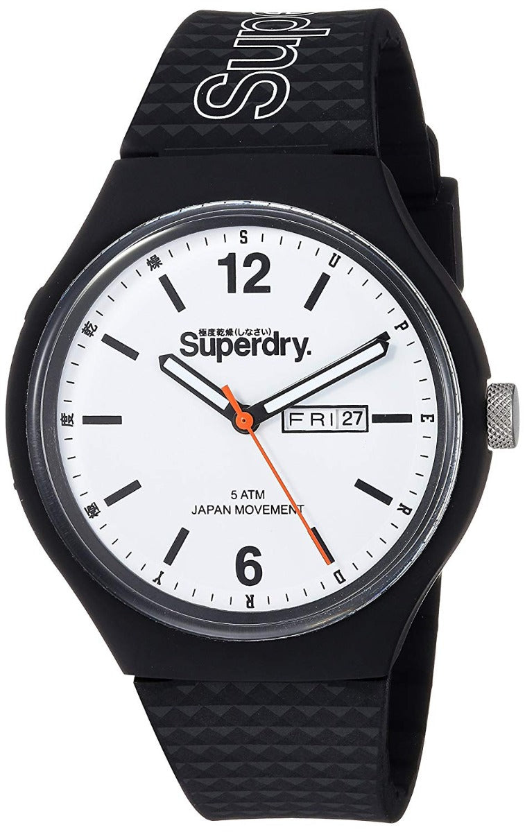 Superdry Men's Analogue Quartz Watch with Black Silicone Strap SYG179WB