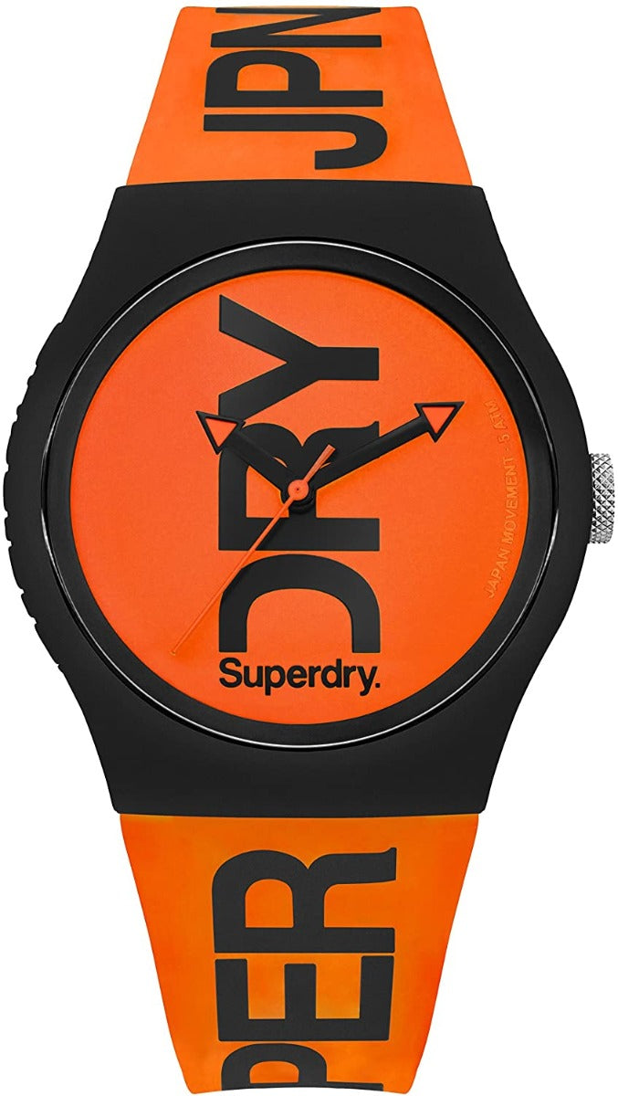 Superdry Men's Watch with Orange Silicone Strap SYG189OB