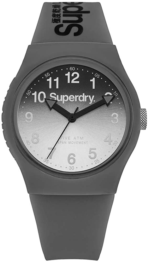 Superdry Men's Watch with Grey Dial and Grey Silicone Strap SYG198EE