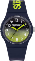 Superdry Mens Watch with Blue & Yellow Dial & Silicone Strap SYG198YU