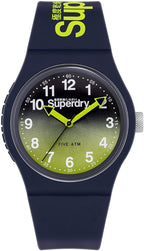 Superdry Mens Watch with Blue & Yellow Dial & Silicone Strap SYG198YU