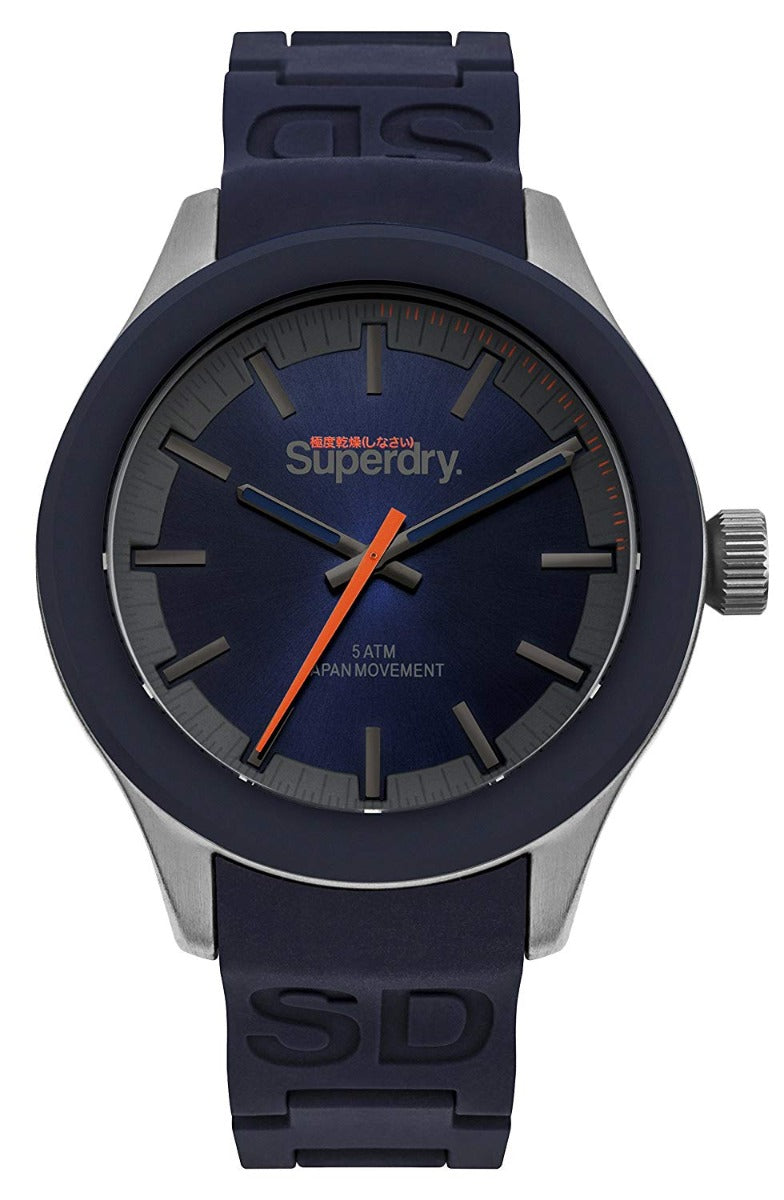 Superdry Men's Analogue Quartz Watch with Blue Silicone Strap SYG211US