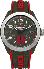 Superdry Military Mens Watch with Green Silicone Strap SYG214N