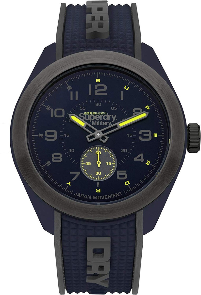 Superdry Men's Watch with Black Dial and Black Silicone Strap SYG214U