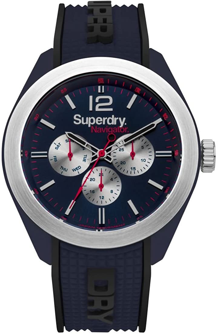 Gwylio Dynion Superdry gyda Strap Glas a Deial Glas SYG215UB
