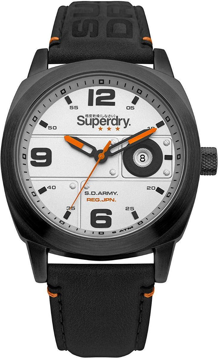 Superdry Mens Analogue Quartz Watch with Leather Strap SYG236BB