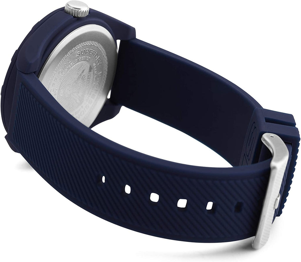 Superdry Mens Watch with Blue Strap and Blue Dial SYG243U