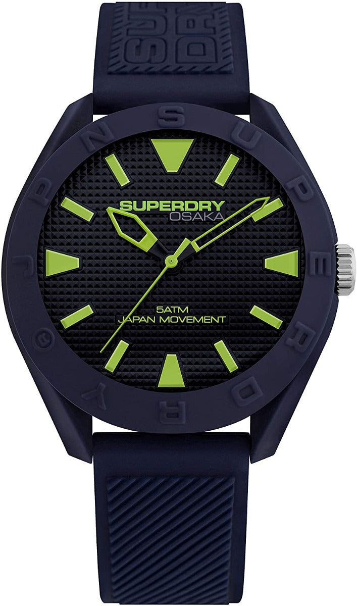 Gwylio Superdry i Ddynion gyda Strap Glas a Deial Glas SYG243U