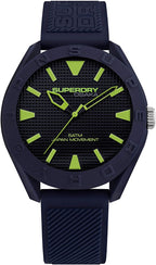 Superdry Mens Watch with Blue Strap and Blue Dial SYG243U