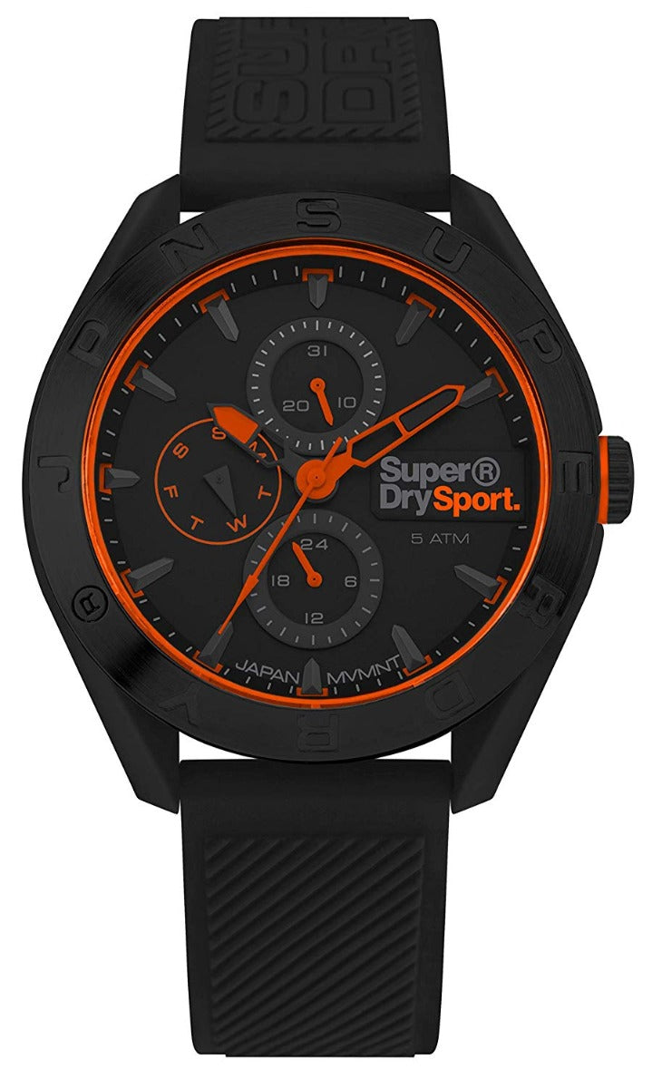 Superdry Mens Analogue Quartz Watch with Black Silicone Strap SYG244B