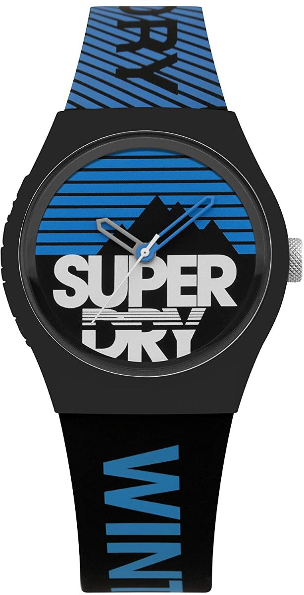 Superdry Mens Watch with Black Silicone Strap & Black Dial SYG255EU