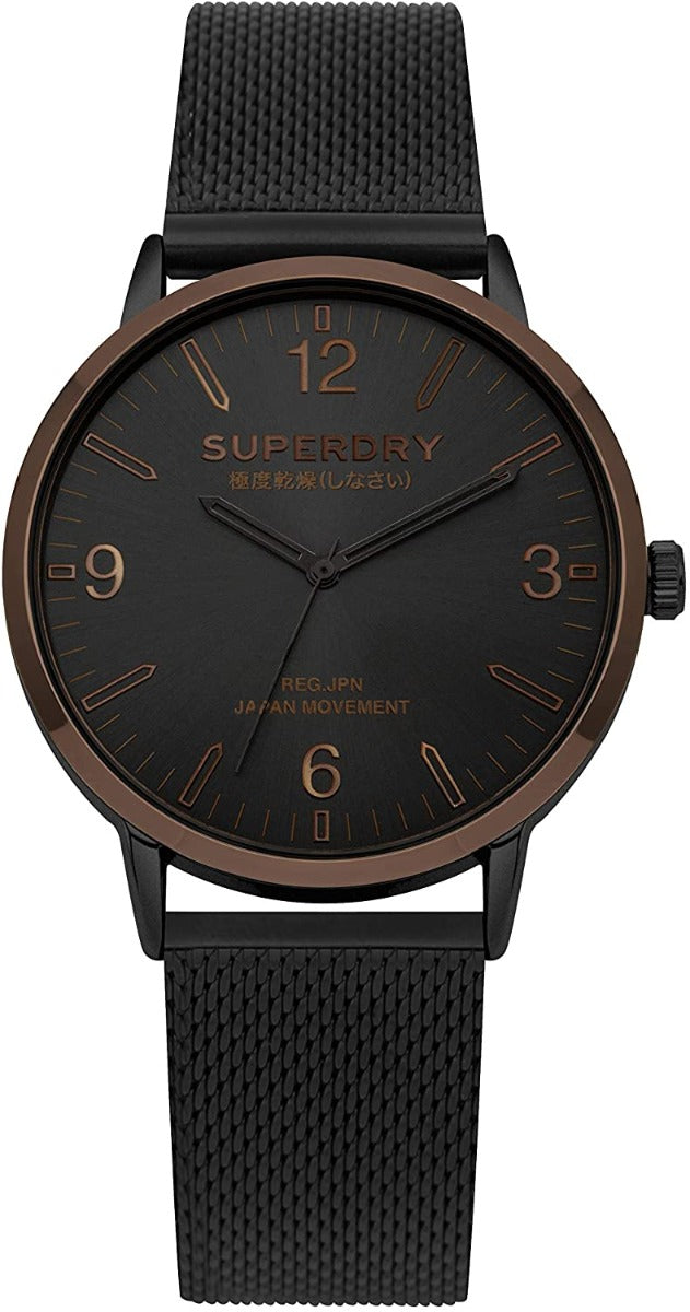 Superdry Mens Watch with Black Milanese Strap SYG259BM