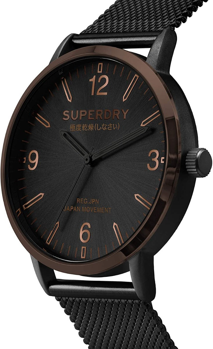 Gwylio Dynion Superdry gyda Strap Milanese Du SYG259BM