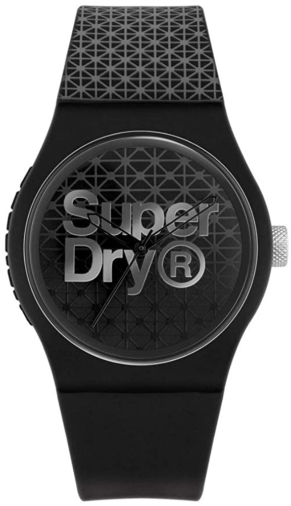 Gwylio Dynion Superdry Urban gyda Strap Silicon Du SYG268B