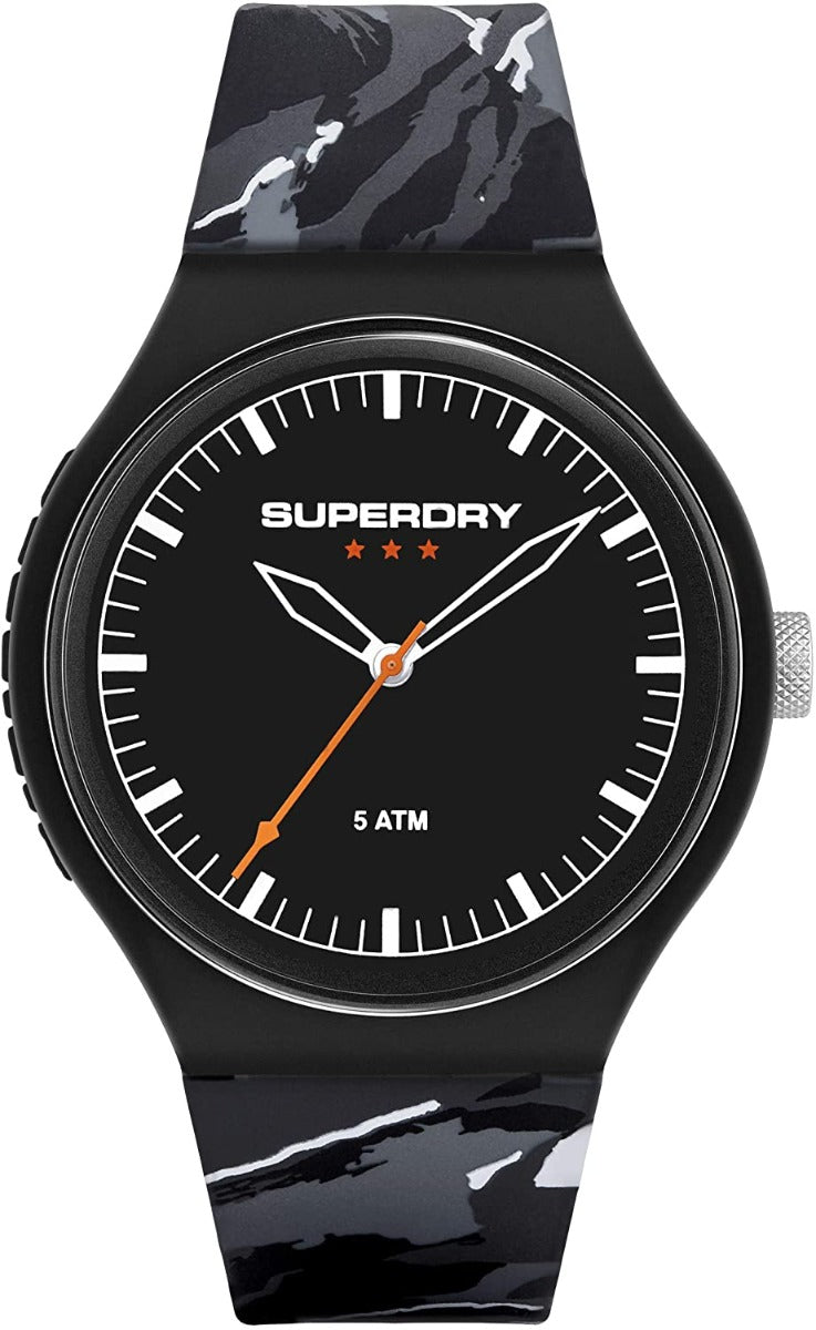 Superdry Mens Watch with Black Dial and Black Strap SYG270EB