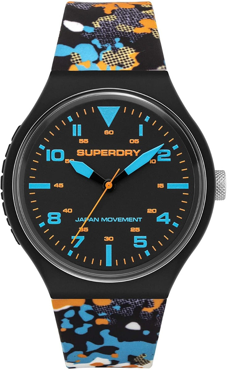 Gwyliad Dynion Superdry Urban XL Gyda Strap Camo Silicon SYG295BU