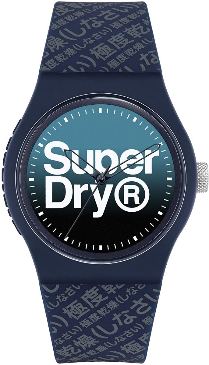 Gwylio Dynion Superdry Urban gyda Strap Silicon Glas SYG302U