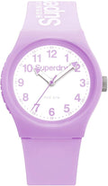 Superdry Ladies Urban Watch with Lilac Silicone Strap and White Dial SYL013V