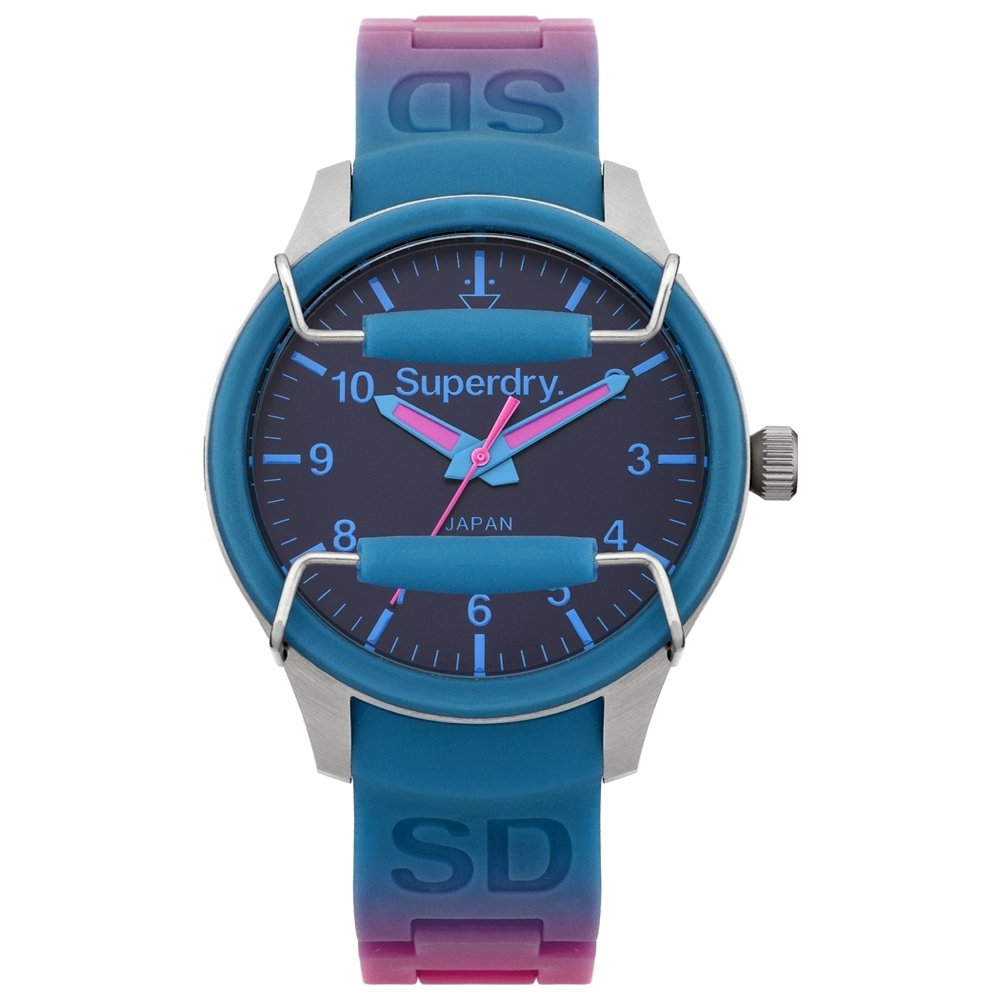 Gwyliad Strap Silicon Dau-dôn Superdry SYL135U Scuba Spectrum i Fenywod