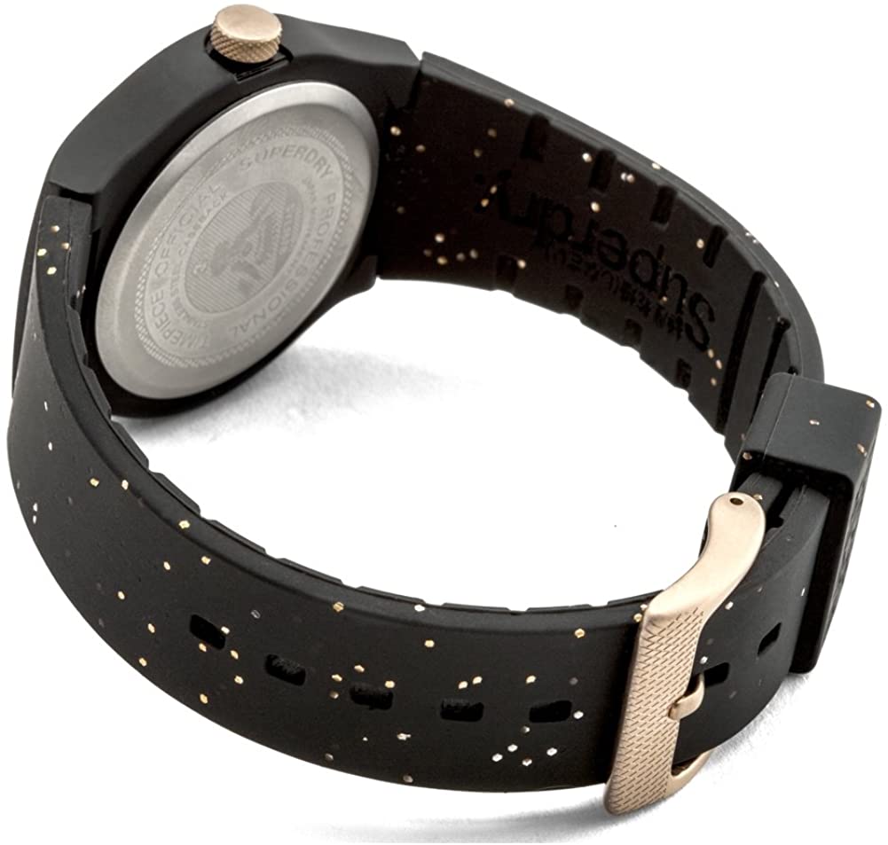 Superdry Ladies Urban Watch with Black Silicone Strap Watch with Black Dial SYL167B