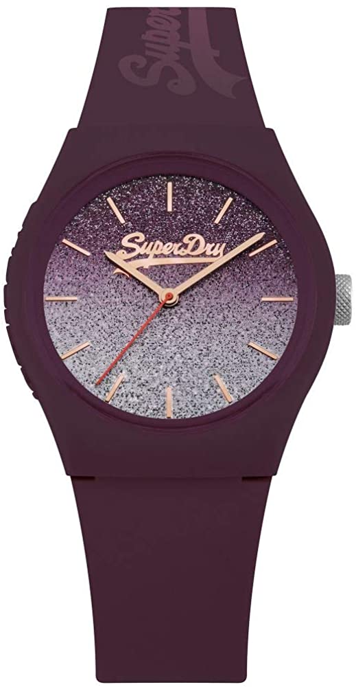 Superdry Ladies Urban Watch With Burgandy Ombré Dial and Burgandy Strap SYL179R