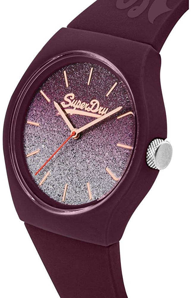 Gwylio Merched Superdry Urban Gyda Deial Ombré Burgandy a Strap Burgandy SYL179R