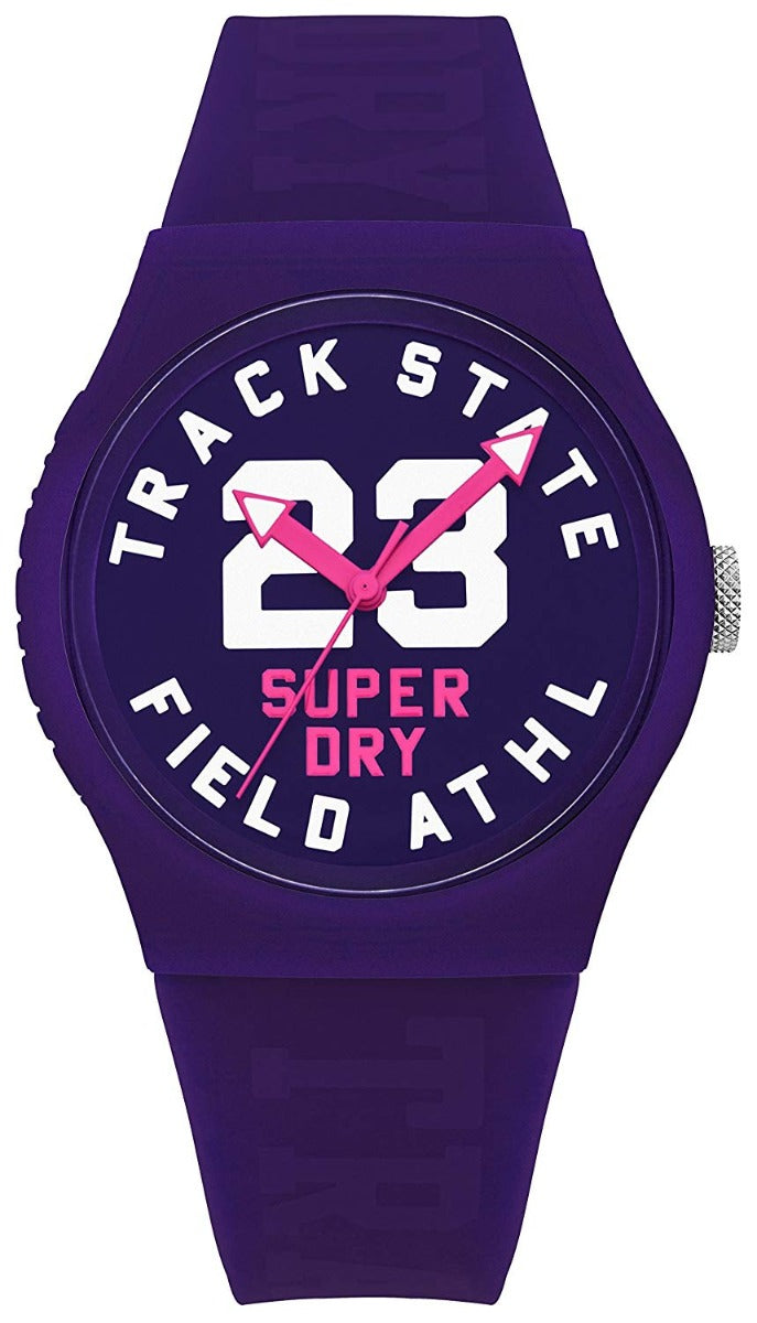 Superdry Ladies Watch with Purple Dial and Purple Silicone Strap SYL182VV