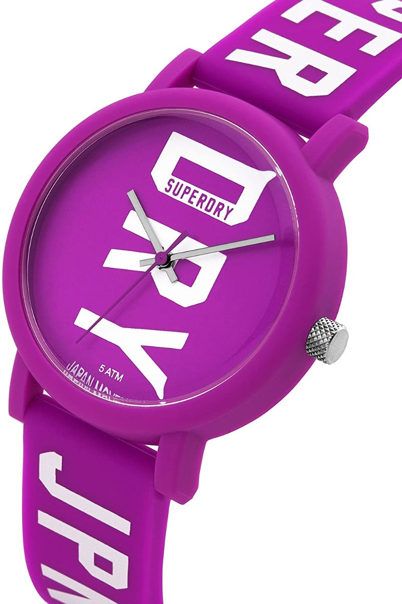 Superdry Ladies Watch with Purple Silicone Strap SYL196VW