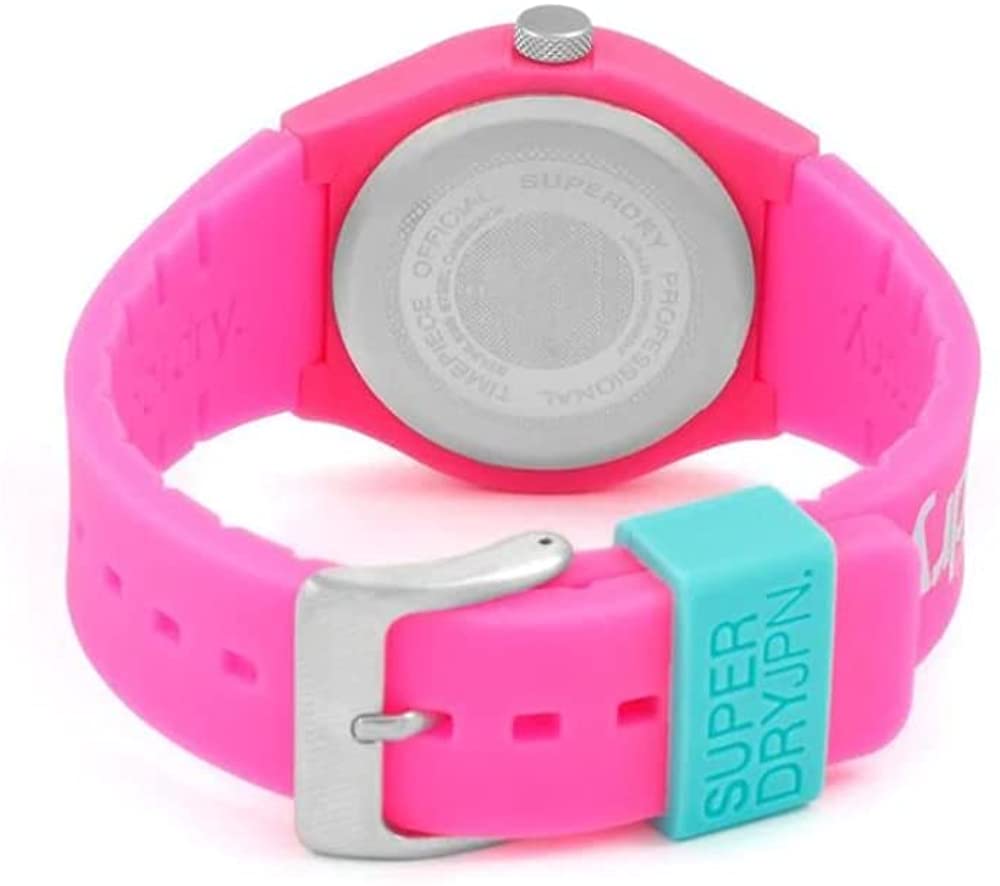 Superdry Ladies Watch with Pink Silicone Strap and Pink Dial SYL198PN