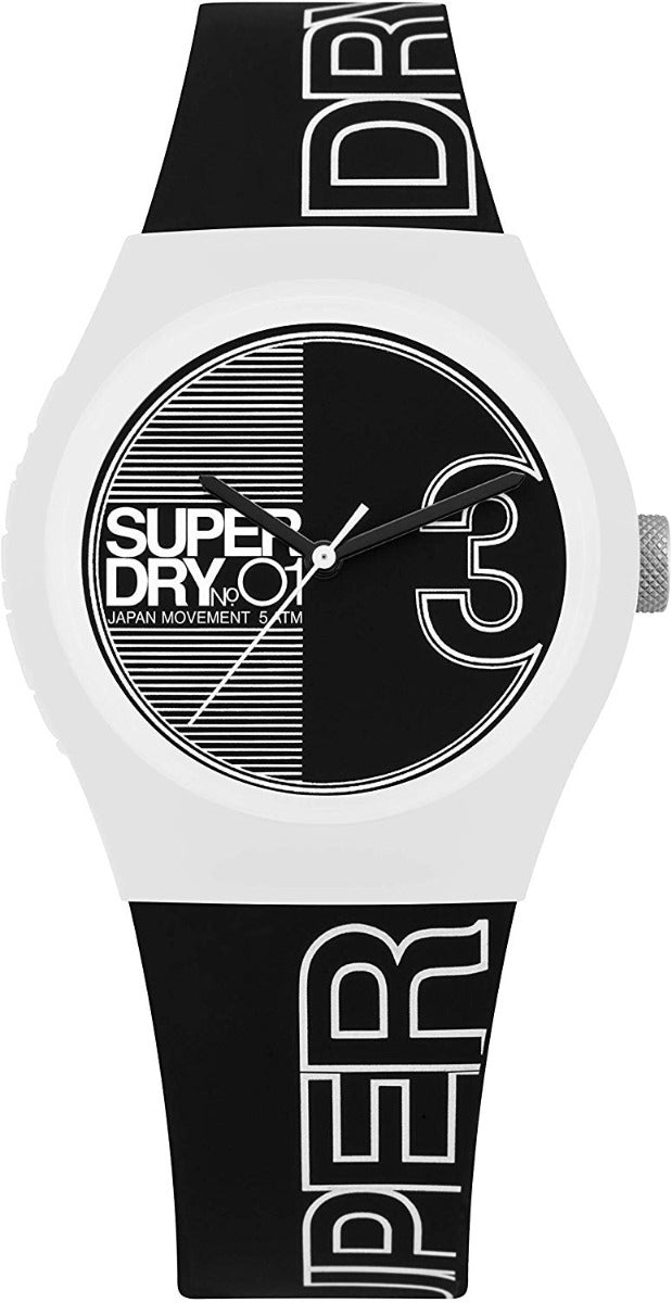 Superdry Ladies Black Dial Silicone Strap Watch SYL239BW