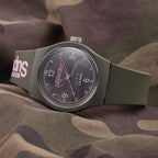 Superdry Gwylio Merched gyda Strap Silicôn Gwyrdd a Deial Gwyrdd SYL254NP