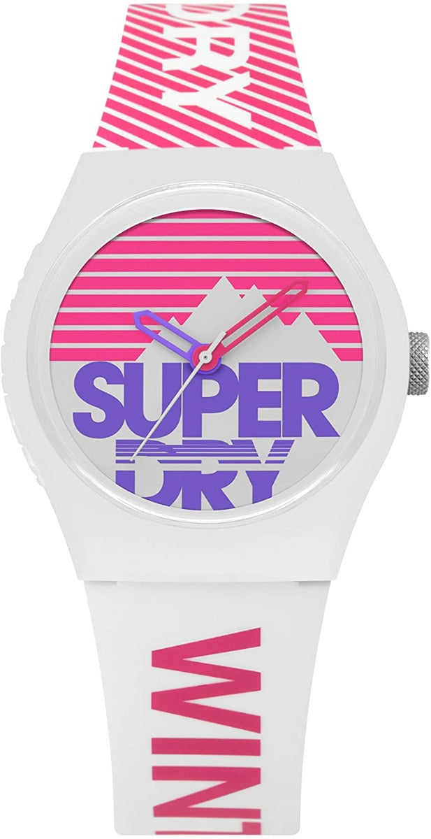 Superdry Ladies Watch with White Dial and White Silicone Strap SYL255WP