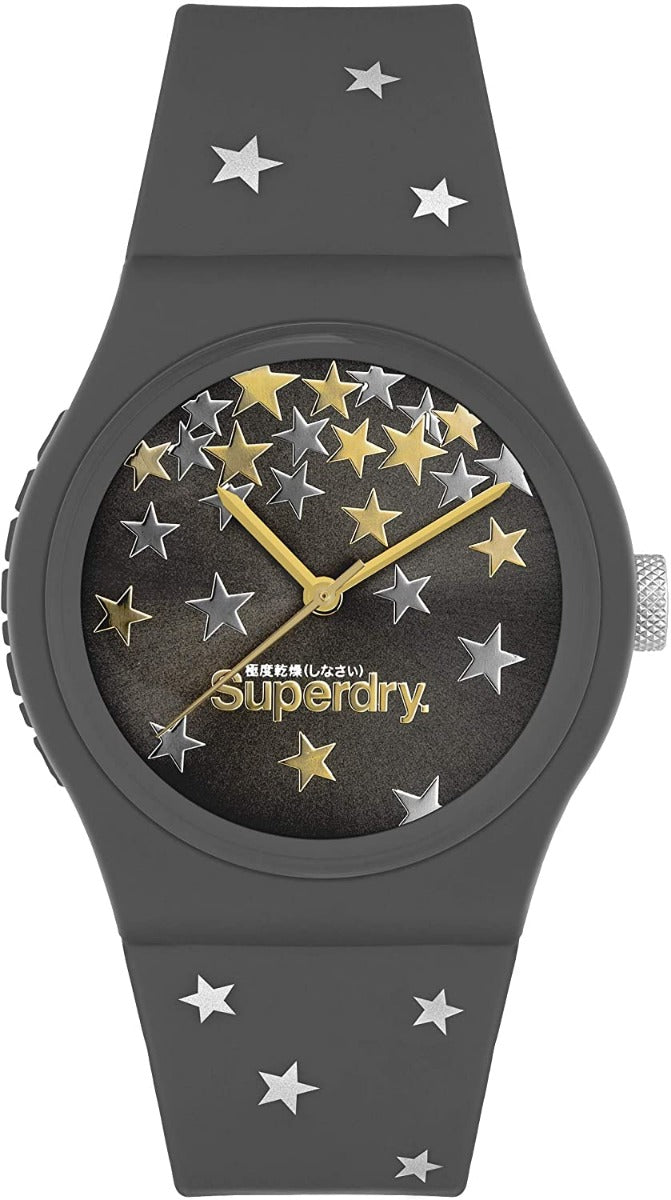Superdry Ladies Watch with Grey Dial and Silicone Strap SYL275E