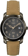 Timex Men's Watch with Black Indiglo Dial and Tan Leather Strap T2P133