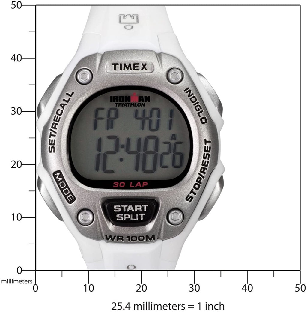 Timex Ironman Ladies Digital Watch with White Silicone Strap T5K515