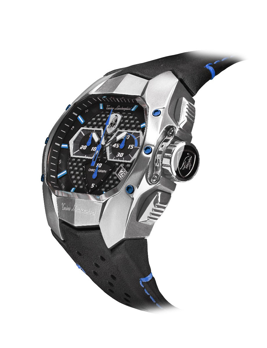 Tonino Lamborghini GT1 Men's Watch with Black Leather Strap T9GC-SS
