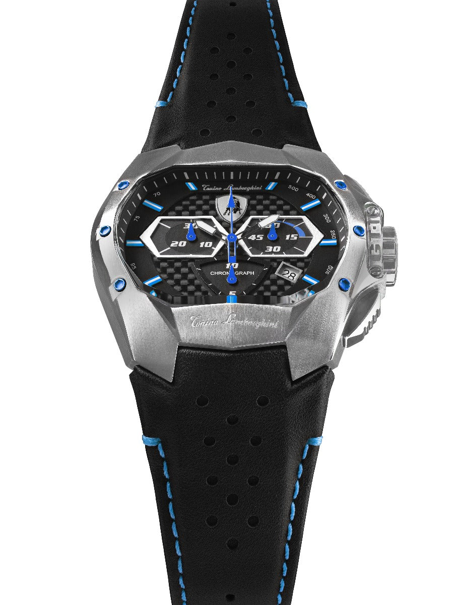 Tonino Lamborghini GT1 Men's Watch with Black Leather Strap T9GC-SS