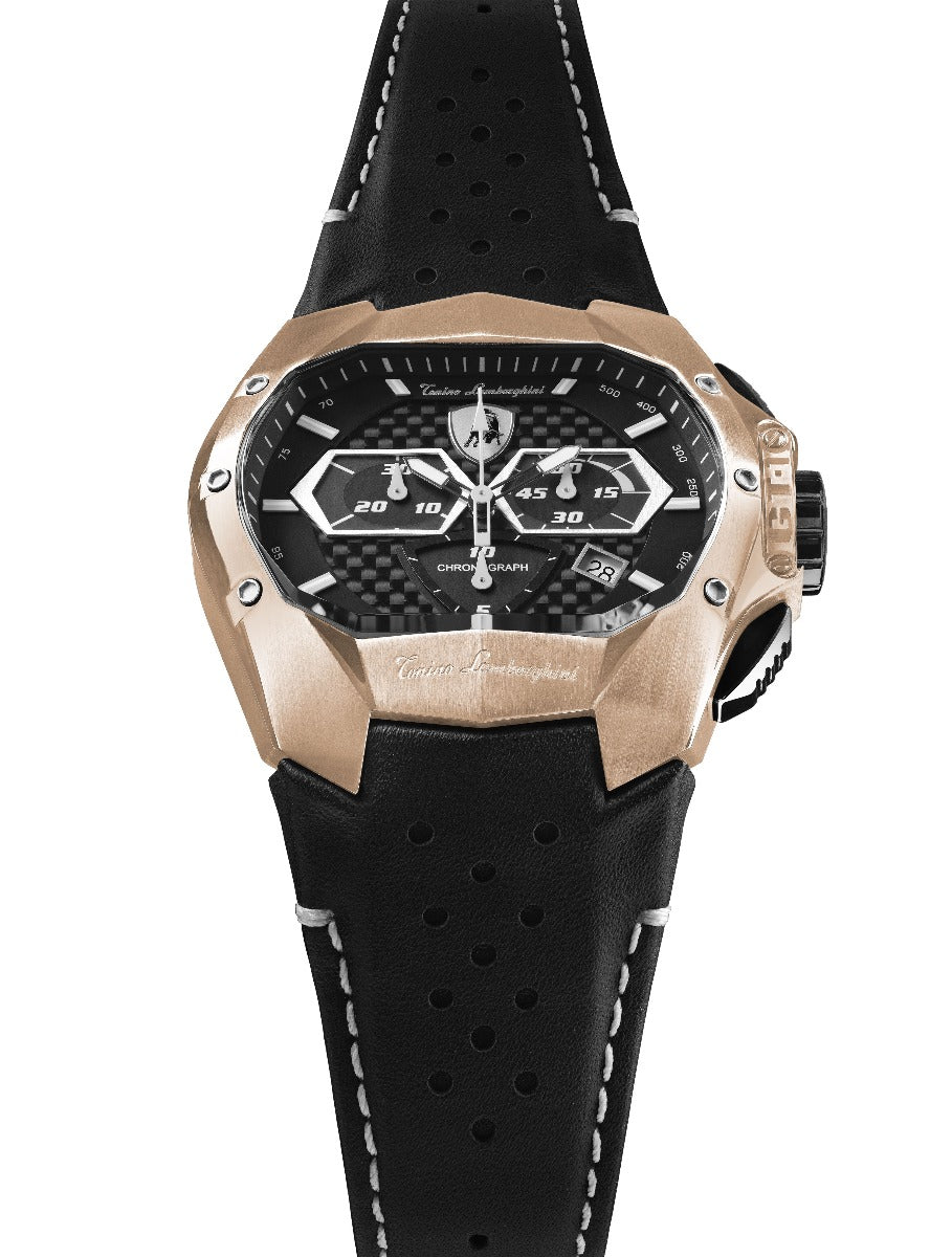 Tonino Lamborghini GT1 Men's Watch with Black Leather Strap T9GD-RG
