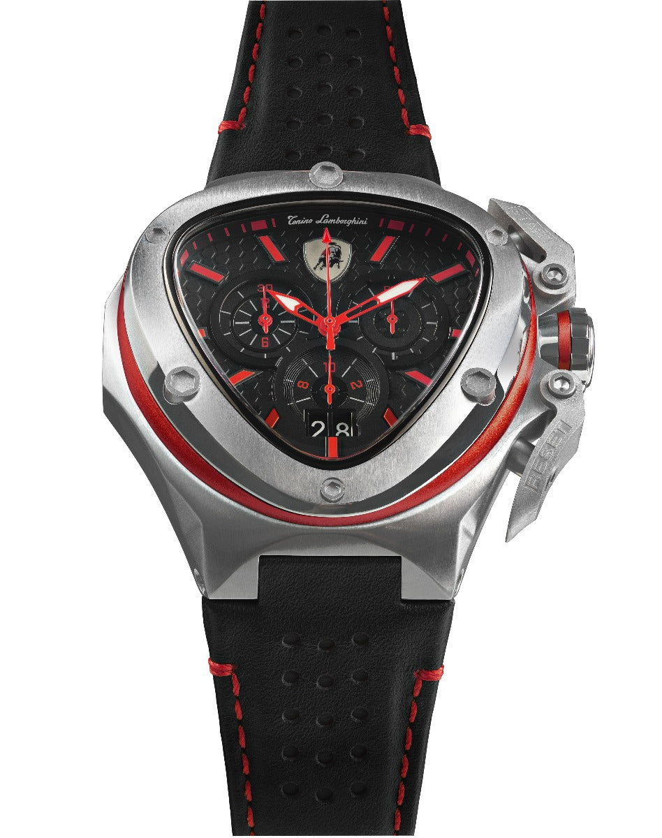 Tonino Lamborghini Spyder X Men's Watch with Black Leather Strap T9XA-SS