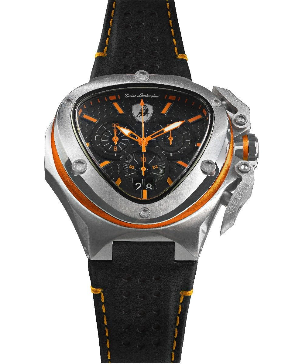 Tonino Lamborghini Spyder X Men's Watch with Black Leather Strap T9XB-SS