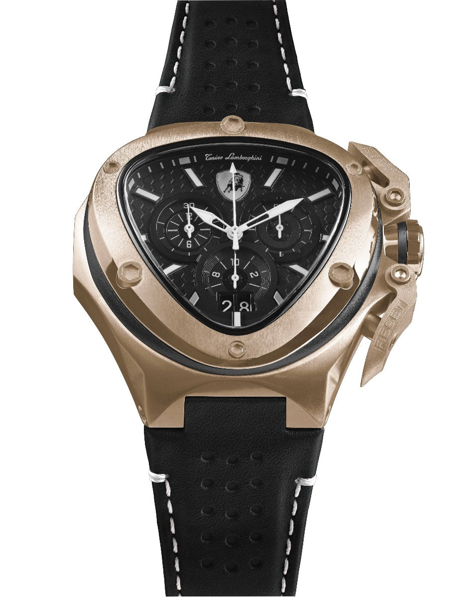 Tonino Lamborghini Spyder X Men's Watch with Black Leather Strap T9XD-RG