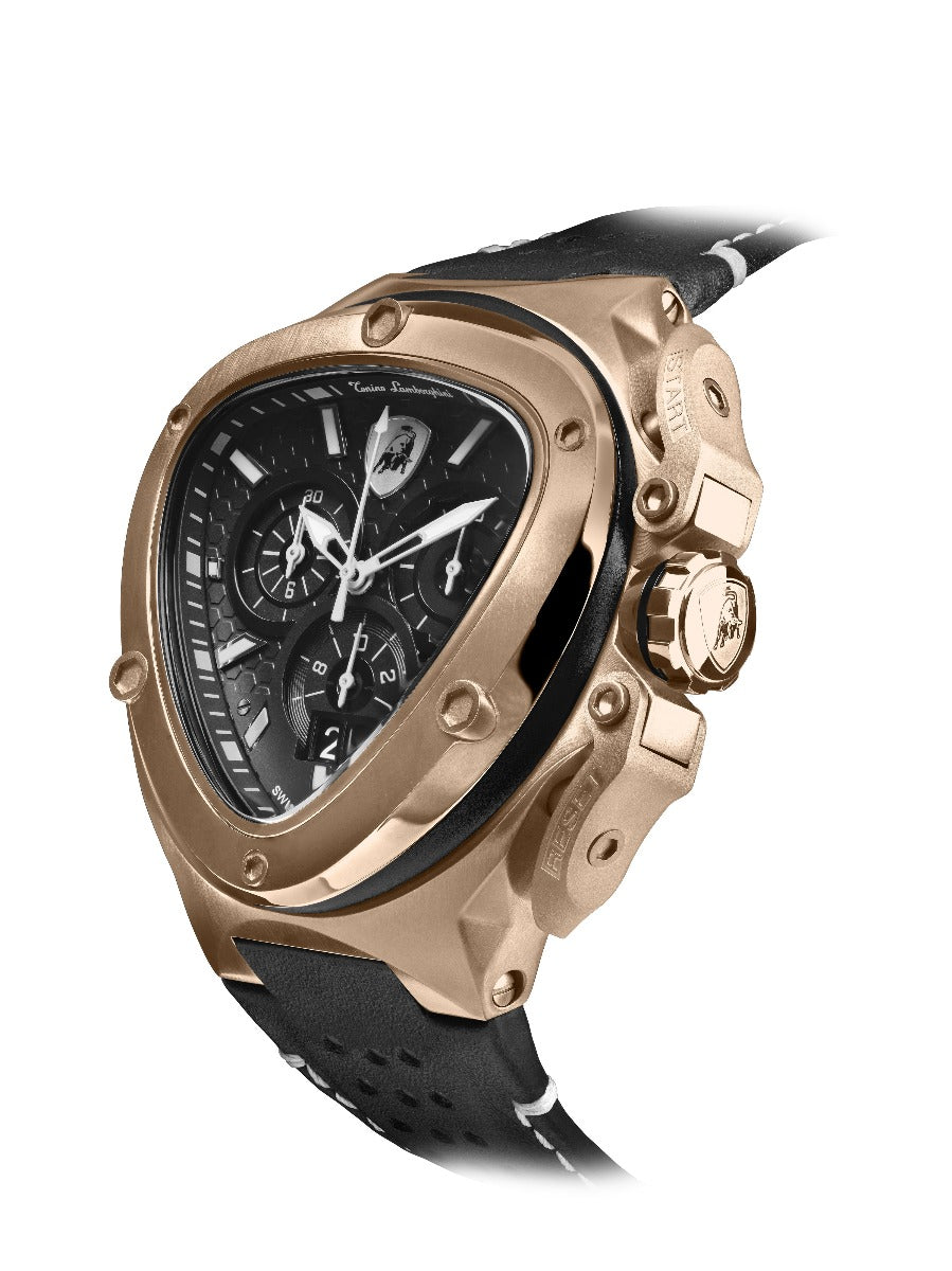 Tonino Lamborghini Spyder X Men's Watch with Black Leather Strap T9XD-RG