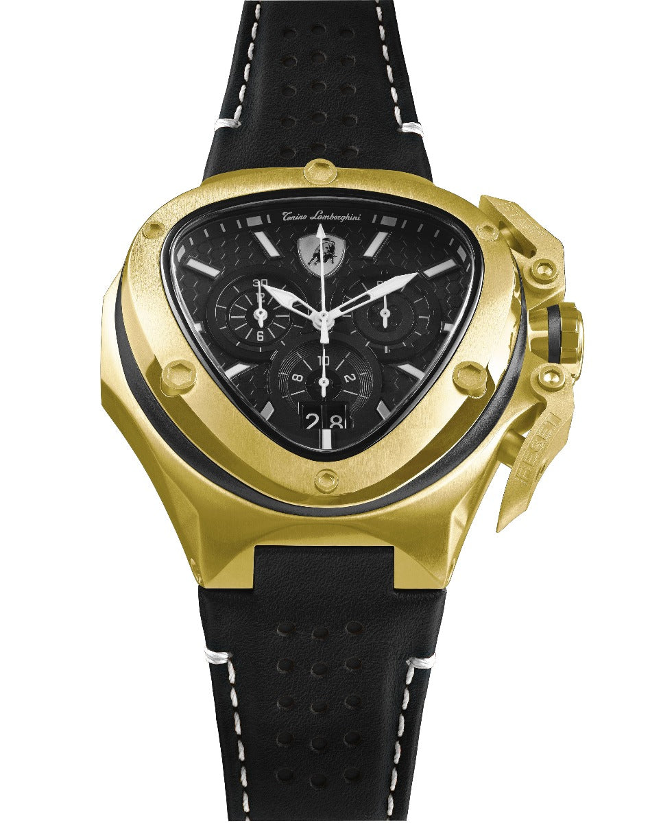 Tonino Lamborghini Spyder X Men's Watch with Black Leather Strap T9XD-YG
