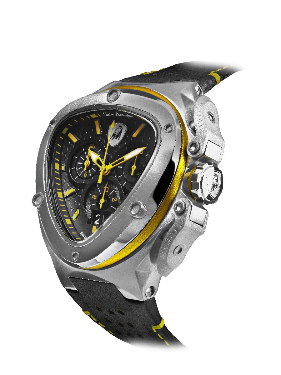 Tonino Lamborghini Spyder X Men's Watch with Black Leather Strap T9XE-SS