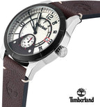 Timberland Mens Watch with Silver Dial and Brown Leather Strap TDWGB2090202